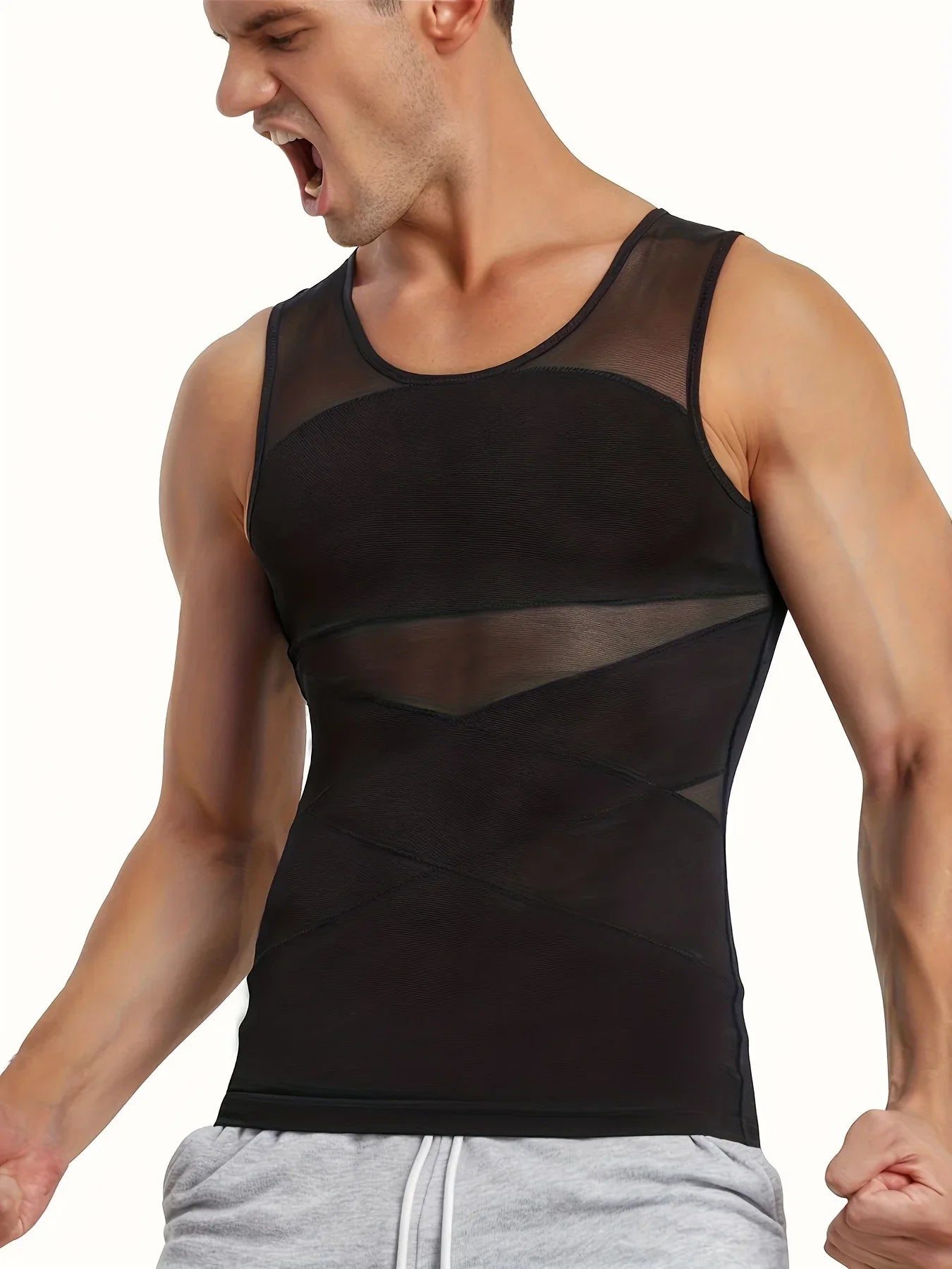 Mesh Herentanktop